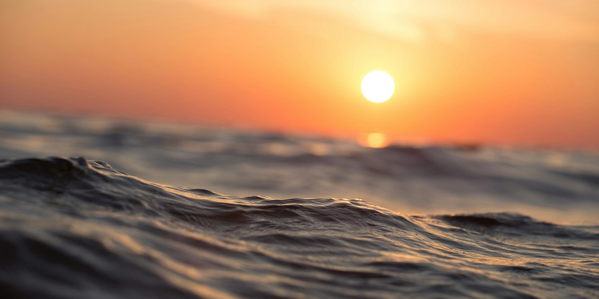 Wonderful sunset view over beach, which depicts its beauty in winter.
