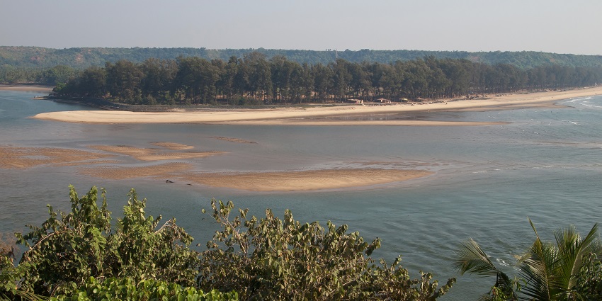 The magnificent view of the Terekhol River in Goa.