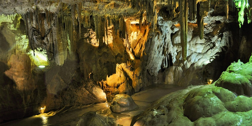 View inside the serene halls of Bahrot caves, an escape from the noisy city life