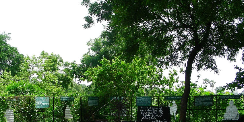 A tribute to Mahatma Gandhi at Sevagram Ashram in Wardha.