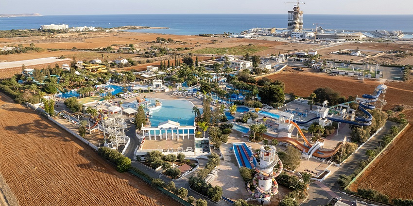 An aerial view of the water park in Pune with its splash worthy rides and slides