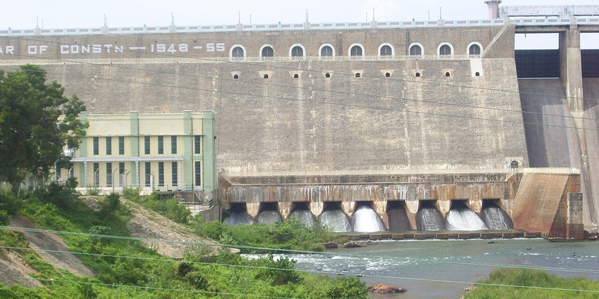 A majestic dam with a strong water flow, one of the best places to visit near Erode
