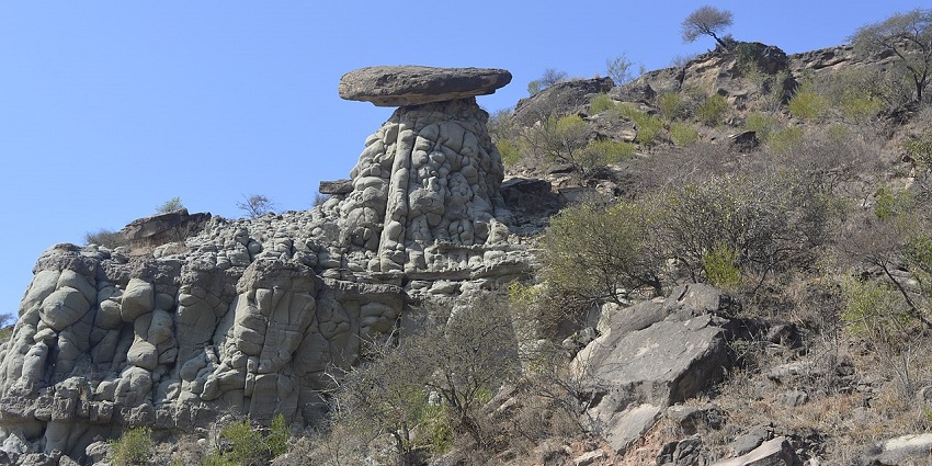Bheemanna Kallu is a massive prehistoric boulder connected to Mahabharat.