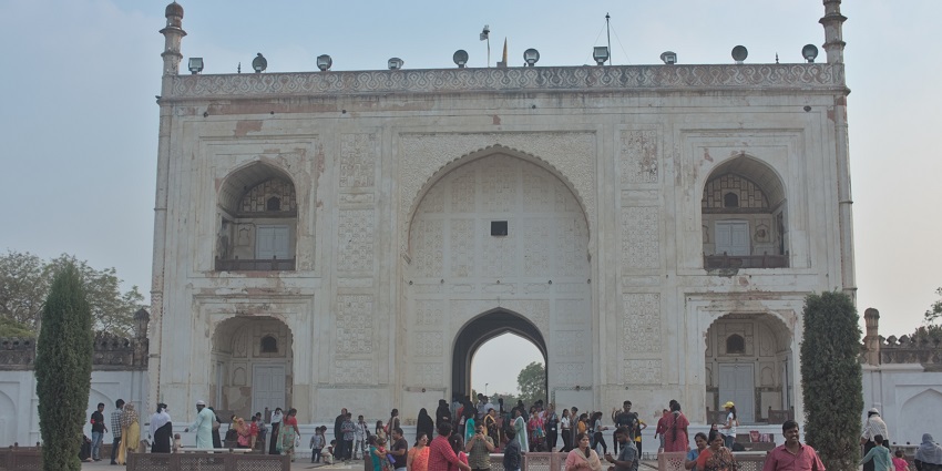 Entrance gate of Bibi Ka Maqbara, a popular destination near Aurangabad Fort.