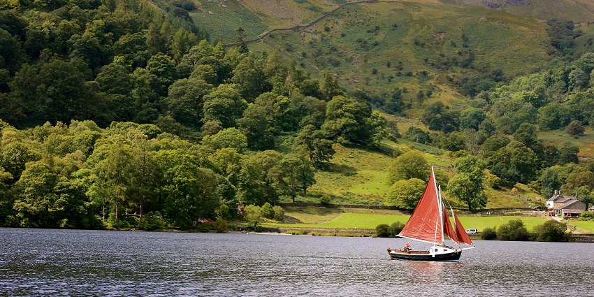 View of a Sailboat on a Body of Water with a Green Hill in the Background - things to do in Aamby valley