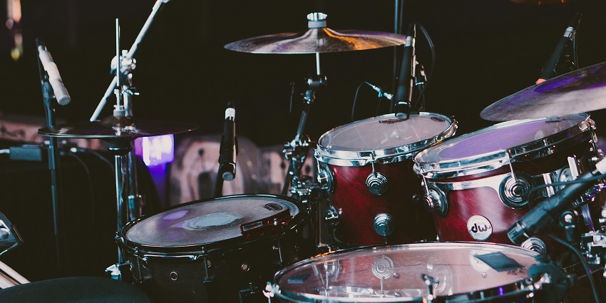  Musical instruments arranged for a performance at the BMP.