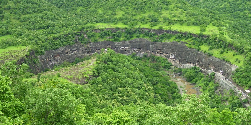 Image of the view point surrounded by lush greenery