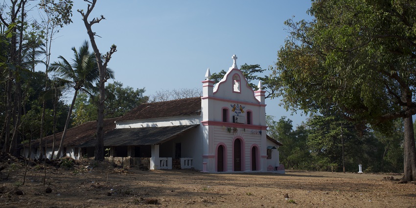View of Cabo De Rama fort, a historical fort overlooks the Arabian Sea nearby