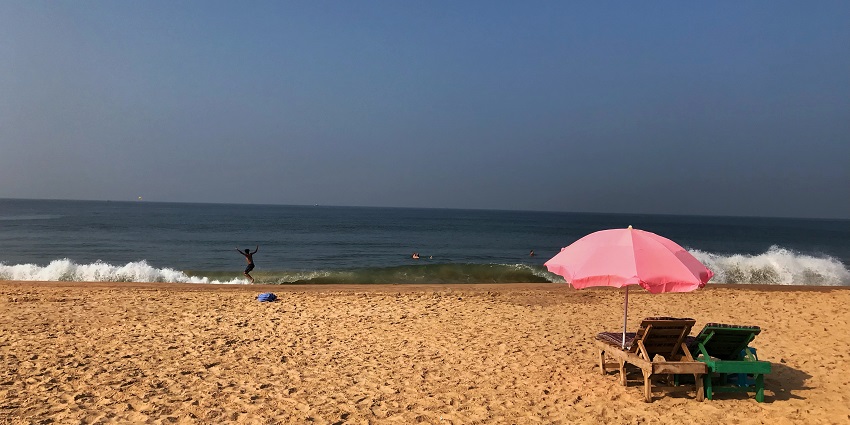 Picturesque view of Calangute Beach offers the perfect sunset, a beautiful sight near the fort