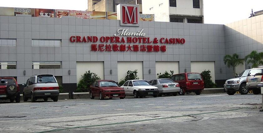 A vibrant shot of a casino in Manila.