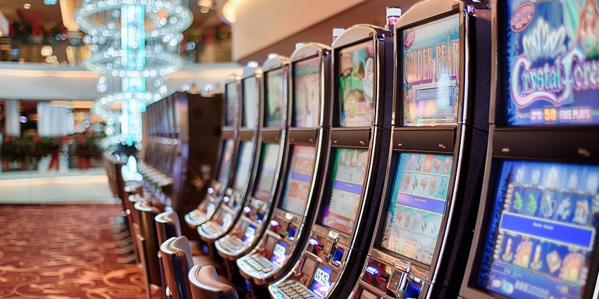 Gambling slot machines at a casino in North Goa India