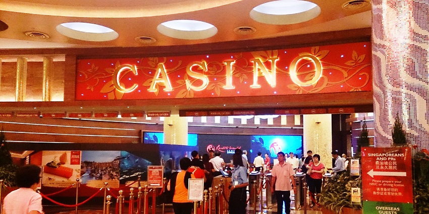 Busy entrance filled with gamblers at a Casino in Nepalgunj