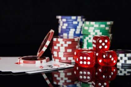 An image of colourful poker chips at one of the famous Casinos in South Florida.