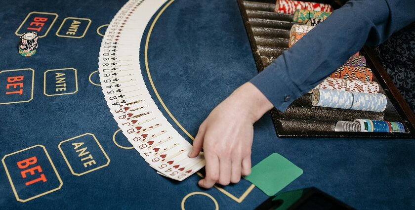 A dealer in a game at a top casino in Switzerland for travellers and tourists