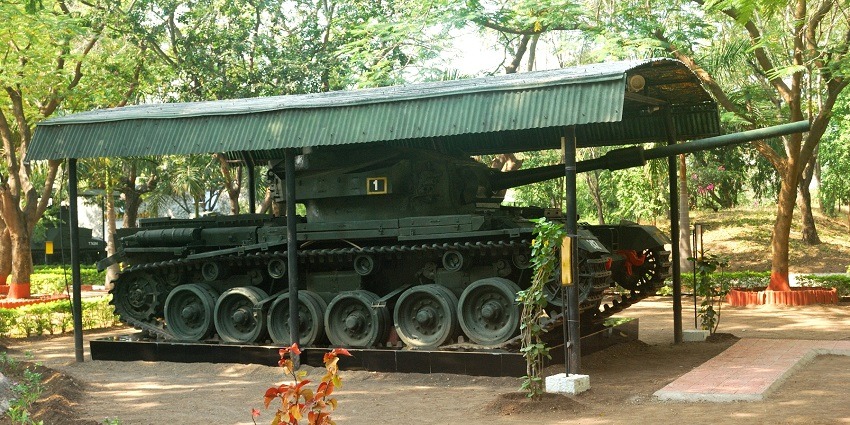 An image showing the iconic Vijayanta tank at the Cavalry Tank Museum.