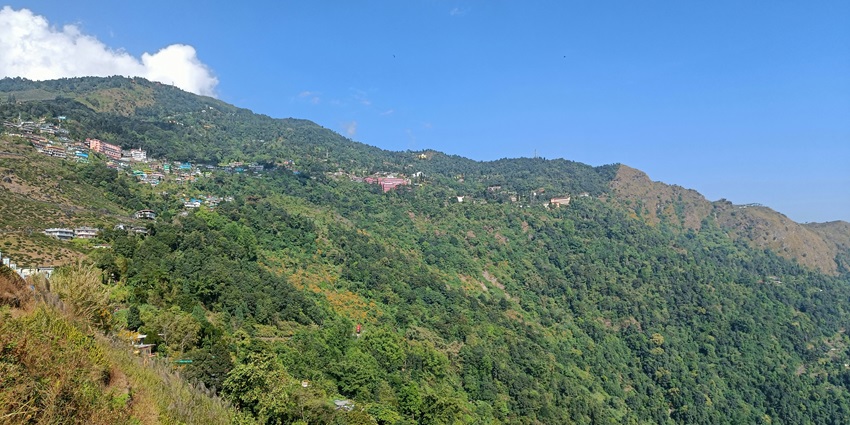 View of the enchanting hills of Chail with the clear blue sky in the background