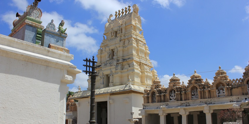 A historic temple with intricate carvings and a sacred water body, one of the best places to visit near Bannerghatta National Park.
