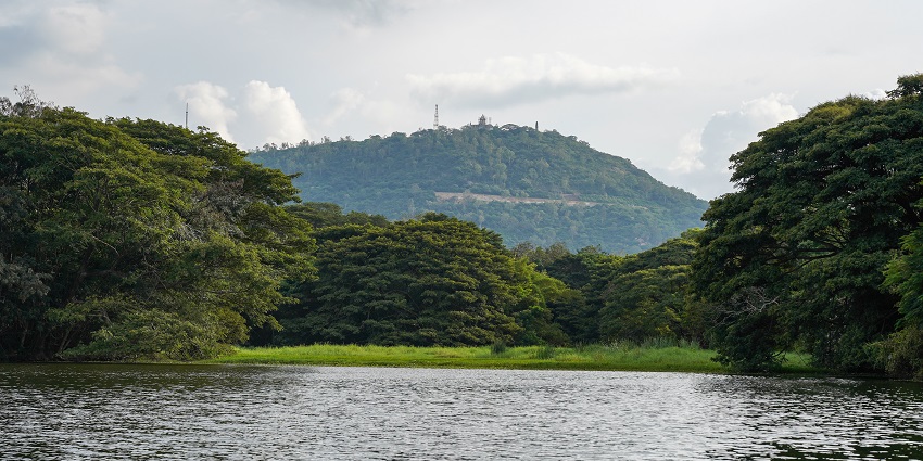 A mesmerising view of Chamundi Hills, a place to visit near Mysore Palace.