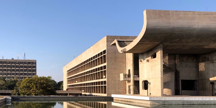 Image of the majestic Palace of Assembly building in Chandigarh