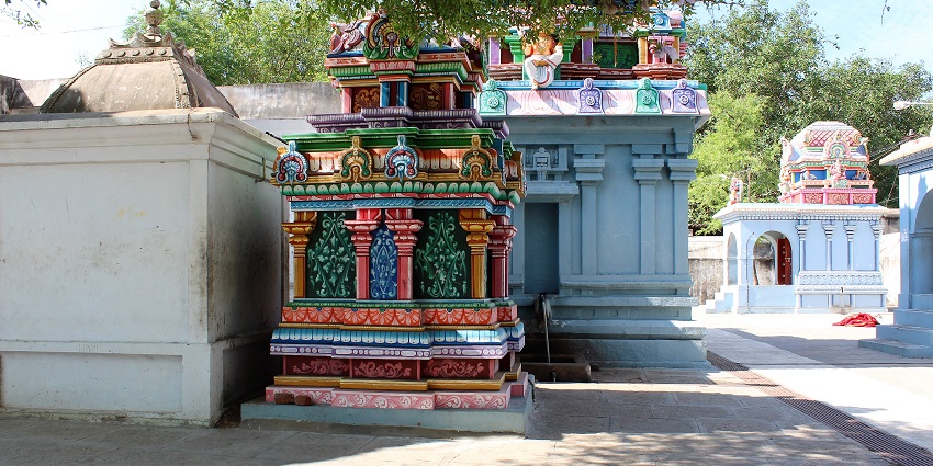 Kailasanathar Temple in Thingalur, showcasing its ancient stone architecture.