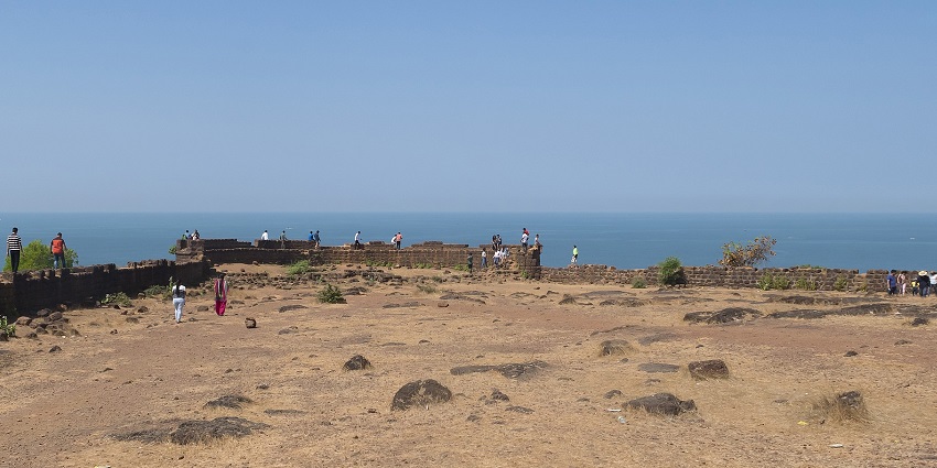 A picture of the ruins of the Chapora Fort located near the Morjim Beach in Goa