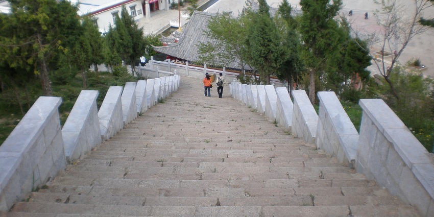 These stairs offer scenic views of the surrounding area.