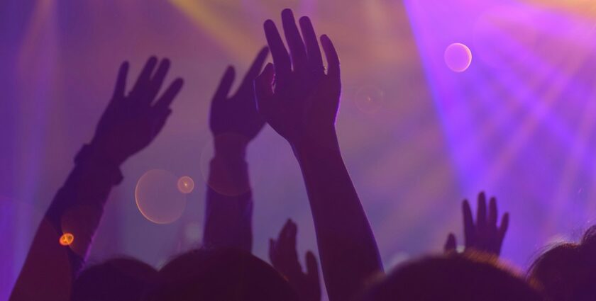 A glimpse of people enjoying in a club dancing to the beats in Maharashtra.