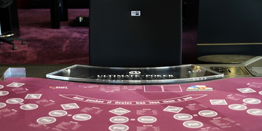 Poker table in continental club.