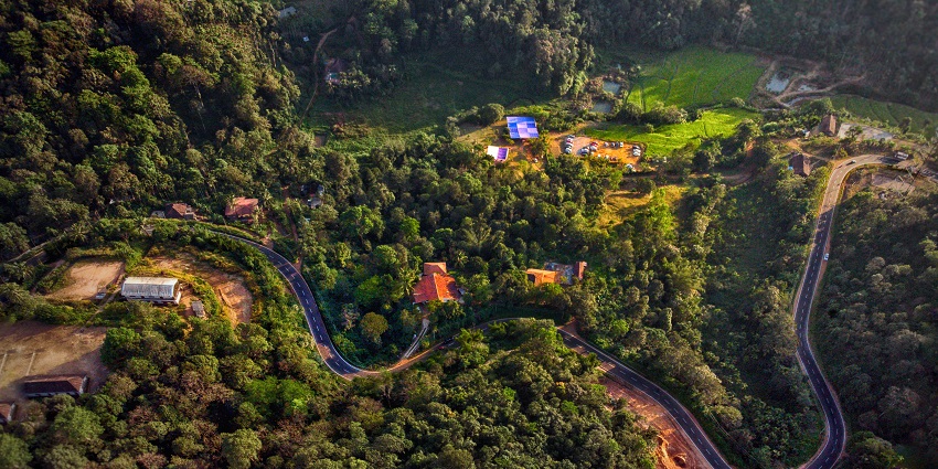 Aerial snapshot of the Coorg region which is one of the best places to visit in October in Karnataka