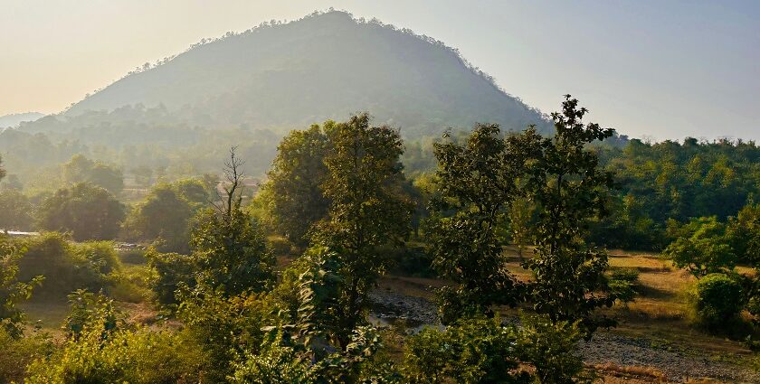 An image of the serene Tanasa River with a bridge in between at a location near Palghar.