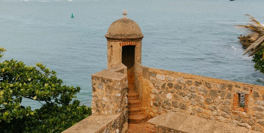 View of the sea from the fort, showcasing the vast water and sky