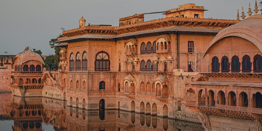 A historical palace in Deeg, which is one of the best places to visit near Gurgaon within 150 km