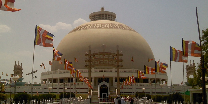 Discover the serene beauty of Deekshabhoomi Stupa, a tourist attraction near Gorewada Zoo!
