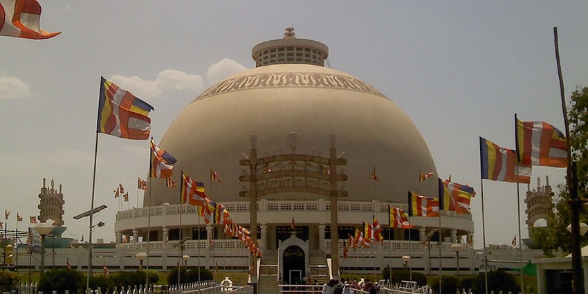 Deekshabhoomi, a renowned Nagpur site, boasts an illuminated stupa and peaceful gardens