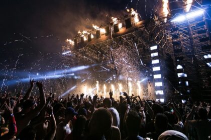 Vibrant music festival in Delhi, attracting hundreds of people to the live DJ music.