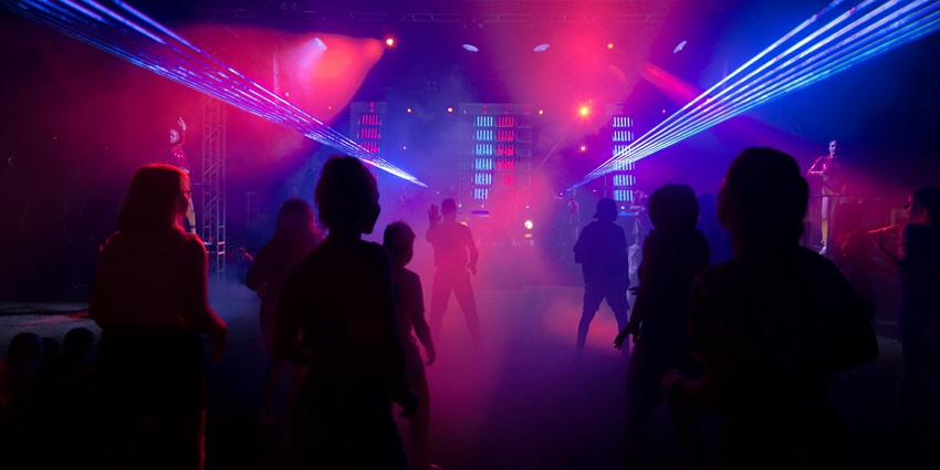 Vibrant Delhi nightlife showcasing lively dance clubs and energetic party atmosphere.