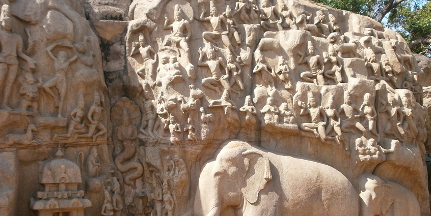 A picture of the Descent of the Ganges, which is one of the must-see attractions.