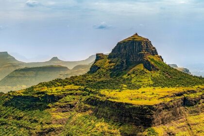 Stunning view from Dhodap Fort, overlooking valleys and distant hills