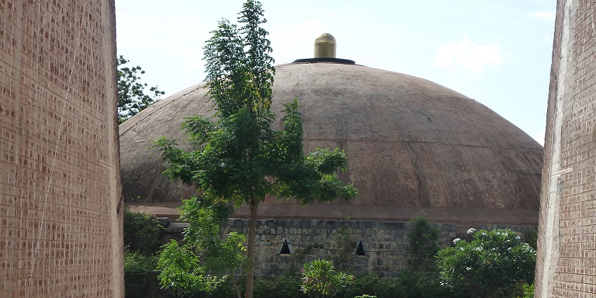 An outer view of Dhyanalinga Temple, one of the many hill temples in Coimbatore