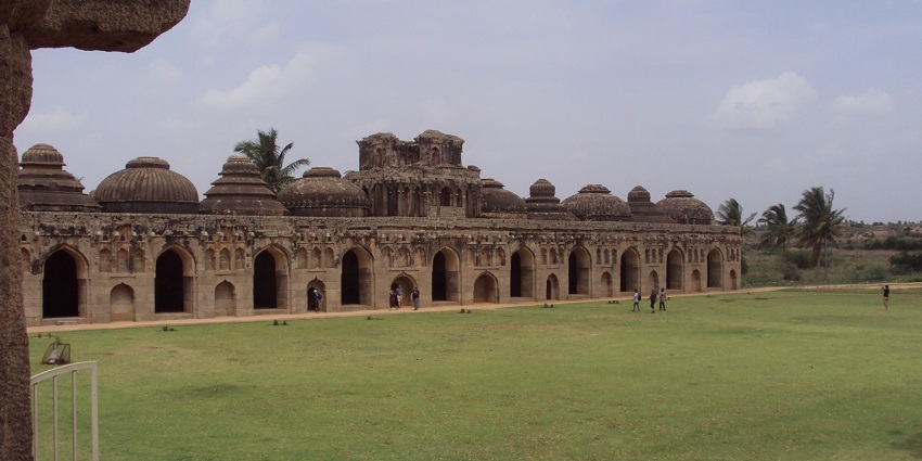 The Elephant Stables, showcasing the unique architectural style used for royal elephants.
