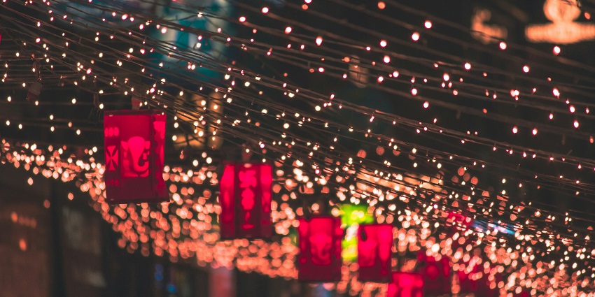 An image of Diwali decorations at one of the local houses in Lakshadweep, India.