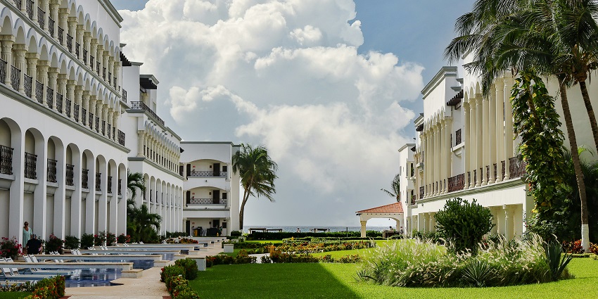 A glimpse of the Dolphin Hotel known for its excellent service and dining options.