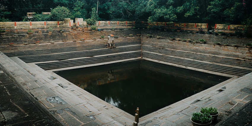 Doodh Baori is a stepwell, showcasing ancient architectural styles and unique water.