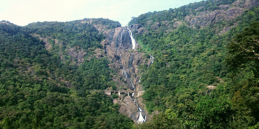 Dudhsagar Falls is one of the most amazing places to visit around Rivona caves for all.