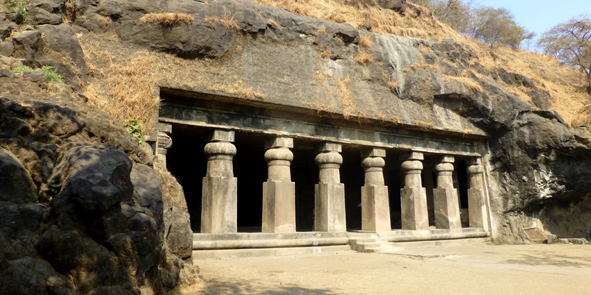 Elephanta Caves showcases impressive rock carvings and temples, reflecting India's rich heritage