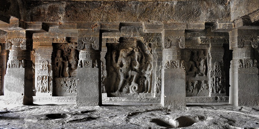 A photo of the Vishvakarma Buddhist Cave, a popular destination near Daulatabad Fort.