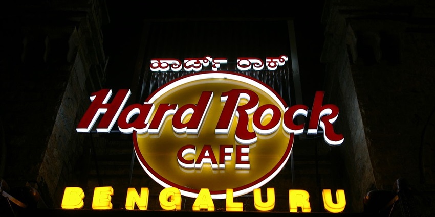 Enjoying at Hard Rock Cafe is one of the best things to do in Bangalore at night.