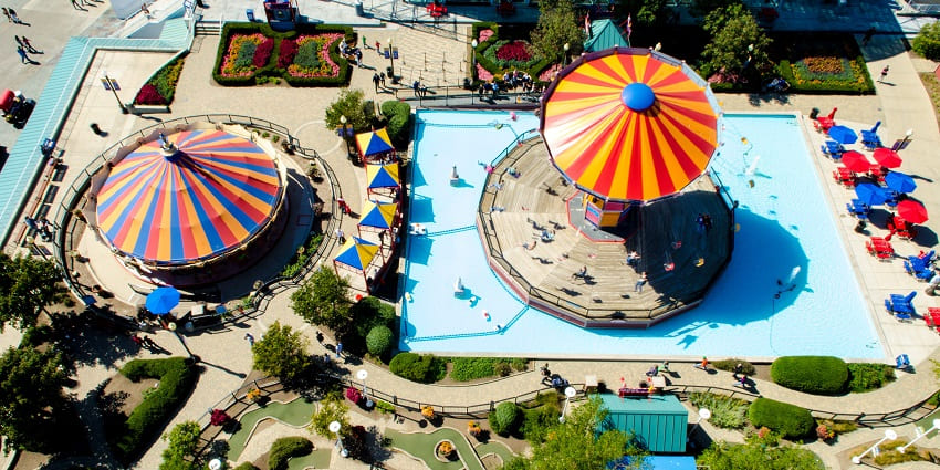 Colorful water slides and pools at Sargam Water Park, a popular family attraction near Vasai.