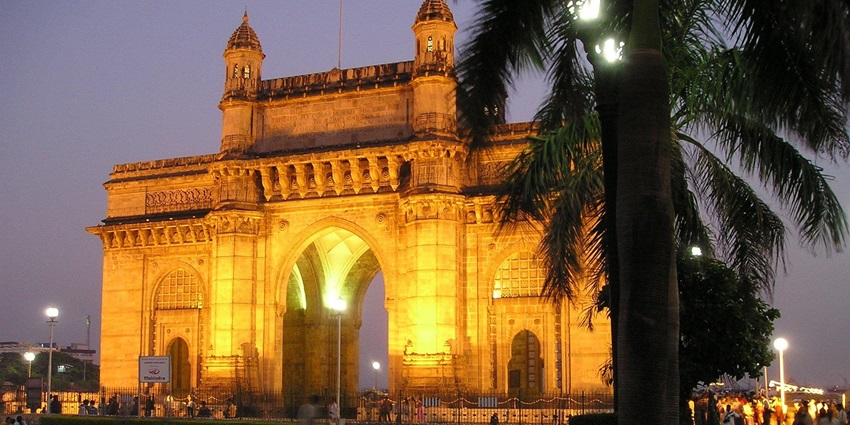 Gateway of India in Mumbai, an Indo-Saracenic arch monument overlooking the Arabian Sea