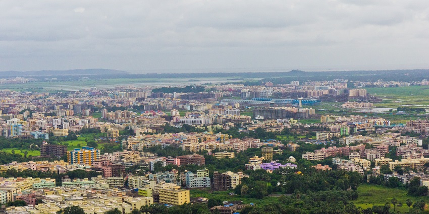 View from the scenic ropeway ride to reach the destination.